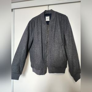 Gap Wool Blend Primaloft Bomber Jacket Grey Men's Small